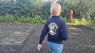 German Firefighter Intern Blowjob Outdoor - Dirty Talk & Homemade Sex