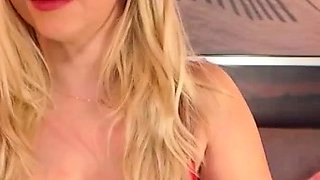 Cute blonde with big boobs solo