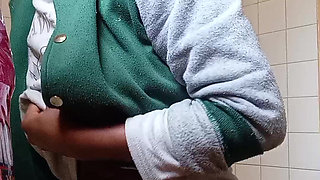 Housemaid fuck her self while she is cleaning