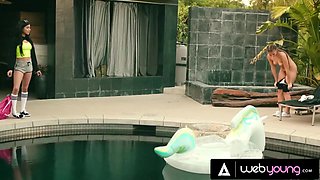 Gia Derza And Savannah Sixx In College Babes Get Naked In The Pool Then Enjoy Each Others Bodies