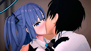 Hayase Yuuka Blowjob Blue Archive Hentai Mmd 3D Blue Hair Color Edit Smixix
