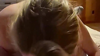 Cute Wife Gives Head and Gets a Mouthful of Cum