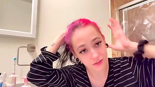 Tattooed Redheads First Public Drive-Thru Orgasms in POV Vlog: Shower Pussy Shaving