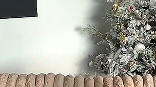 Christmas Before Time, the Blonde with Big Breasts Has a Double Penetration as a Gift!