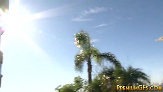 Buxomy lollipop biotch gives a handie with Dylan Ryder