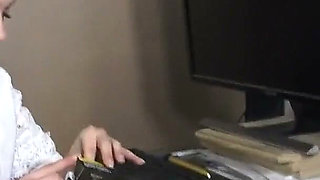 Kirstin Nylon Feet Office Dangling