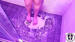 Wet and Messy Milky Shower All Over Me Rubbing Boobs Pussy