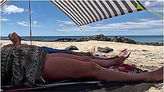 Touching Step-dad's Dick On The Public Beach Compilation