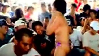 Kalimantan Indonesian Babe Strips to Dangdut Music