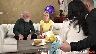 Blonde Bride Hanka Slurps Hard Cock in Steamy Blowjob