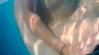 Skinny Dipping and Teasing in the Garden Pool - Amateur Teen