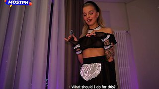 Young horny maid wants a creampie