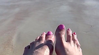 Waves Crashing on Size 16 Feet & Legs