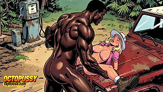 Jungle Gas Station: a Black Pump for a White Wife. BBC Wife Cuckold