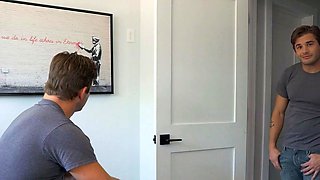 Busty ash-blonde gives her stepbrother a deep deep throat