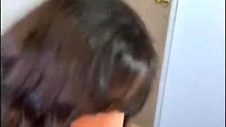 Dark haired beauty delivers intense passionate oral pleasure