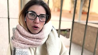 ShesNew Amateur brunette girlfriend POV blowjob handjob