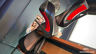 Boss Lady Ignores You While Her Torn Nylons Rest on the Desk