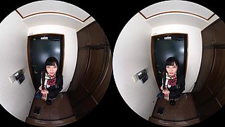 Japanese students explore VR passion in long haired POV
