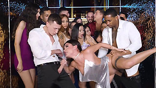 Big dick black and white interracial threesome with one horny gal