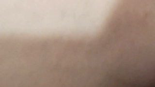 Rubbing leaking cum all over MILF's pussy lips