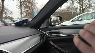 Parking Lot Handjob Next to Stranger and Bus Cum Finish