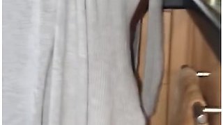 Thick Booty Latina Wife In A Revealing Bathrobe With No Panties Or Bra On