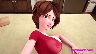 Aunt Cass Kitchen Screw &bull; Uncensored 3D Anime Porn