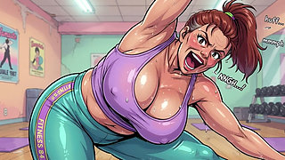 Babes Sweating in Yoga Class