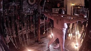 Lanista Bear and Domina Satana Get Hot with Wax and Fire Play