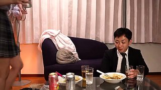 Chubby Japanese teen babe banged and facialized