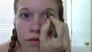 Amateur young teen solo masturbation on her livingroom