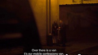 Picked up hairy slut fuck fake priest in back of her van