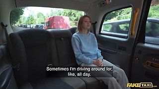 Watch this blonde babe get her sweet pussy drilled hard and fast in fake taxi jobless POV