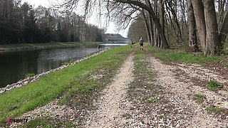 Elisa 18 & Bella X - Outdoor Blowjob, Masturbating and Peeing in the Woods