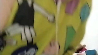 Double Amputee Masturbates with Dildo on Living Room Table