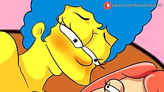 Marge & Lois Unleashed: Hot Lesbian MILF Anal & Cumshot Compilation in 3D Hentai