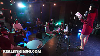 REALITY KINGS - Evelin Stone Spices Up The Poetry Slam With Sneaky Sex And A Cum-Filled Face