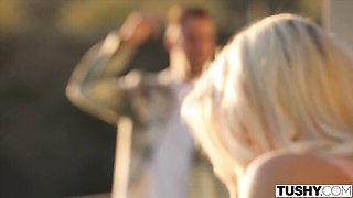 Delicate Kenna James and Dan Damage's blonde trailer