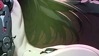 Naked Anime Cyborg - Tall Slim Girl with Manhwa Dark Style Robotic Arm