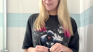 Squatting and Peeing in the Shower