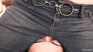 Try to Breath Thru My Sexy Jeans Babe - Lesbian Facesitting Domination