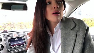Public Car Blowjob and Cum Swallow by Kinky Czech Amateur Ba