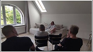 Swingers Party. Four People Masturbate In A First-come, First-served Competition