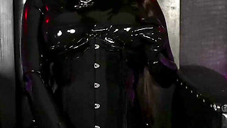 Horny Rubber Doll Playing with Herself and Using Sub as Face Dildo