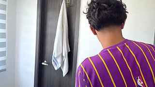 Stepson masturbates seeing the underwear of his stepmom and they end up having a good fuck.