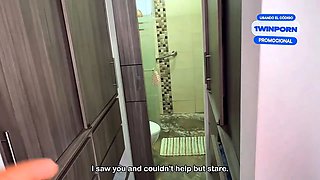 I spy on my stpsister in the shower and it ends very bad