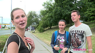 Czech Couples 14: Playful Young Woman Joins a Park Foursome