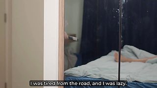 Step Son Creampies Step Mom in Hotel Share Bed Petting!