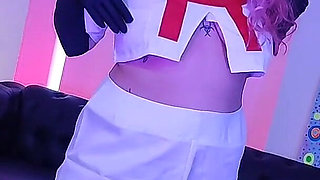 Horny Chubby Cosplays Team Rocket Masturbate in High Heels